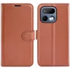 Phonesta Litchi Skin Book Wallet Klapphülle für Realme 16 Pro - Braun 0