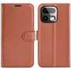 Phonesta Litchi Skin Book Wallet Klapphülle für Realme 16 Pro Plus - Braun 0