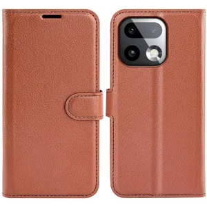 Phonesta Litchi Skin Book Wallet Klapphülle für Realme 16 Pro Plus - Braun