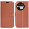 Phonesta Litchi Skin Book Wallet Klapphülle für Realme GT 8 Pro - Braun 0