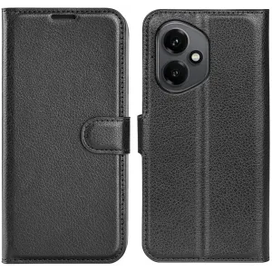 Phonesta Litchi Skin Book Wallet Klapphülle für HONOR 400 - Schwarz