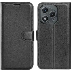 Phonesta Litchi Skin Book Wallet Klapphülle für HONOR 400 Lite - Schwarz