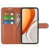 Phonesta Litchi Skin Book Wallet Klapphülle für HONOR Magic8 Lite - Braun 3