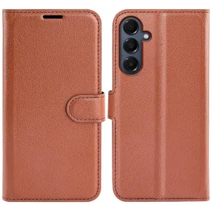 Phonesta Litchi Skin Book Wallet Klapphülle für Samsung Galaxy A17 - Braun