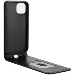 Phonesta Leder Vertical Flip Book Wallet Klapphülle für Motorola Moto G35 - Schwarz