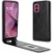 Phonesta Leder Vertical Flip Book Wallet Klapphülle für Motorola Moto G55 - Schwarz