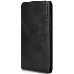Phonesta Leder Vertical Flip Book Wallet Klapphülle für Motorola Edge 60 Neo/Edge 50 Neo / ThinkPhone 25 - Schwarz