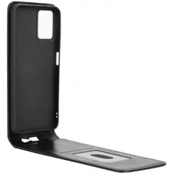 Phonesta Leder Vertical Flip Book Wallet Klapphülle für Motorola Moto G45 / Moto G34 - Schwarz