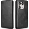 Phonesta Leder Vertical Flip Book Wallet Klapphülle für Motorola Edge 50 Ultra - Schwarz