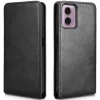Phonesta Leder Vertical Flip Book Wallet Klapphülle für Motorola Moto G04 / G04s / G24 / G24 Power / E14 - Schwarz