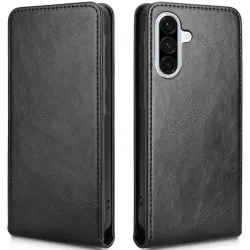 Phonesta Leder Vertical Flip Book Wallet Klapphülle für Samsung Galaxy A36/A56 - Schwarz