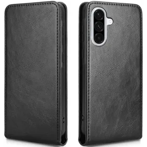 Phonesta Leder Vertical Flip Book Wallet Klapphülle für Samsung Galaxy A36/A56 - Schwarz