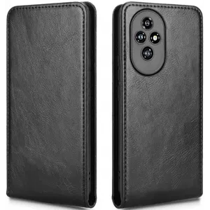 Phonesta Leder Vertical Flip Book Wallet Klapphülle für HONOR 200 - Schwarz