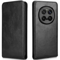 Phonesta Leder Vertical Flip Book Wallet Klapphülle für HONOR Magic7 Pro - Schwarz