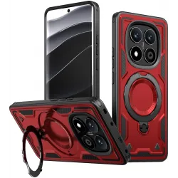 Phonesta MagLock Armor Back Cover Hülle Ring und MagSafe für Xiaomi Redmi Note 14 Pro 4G/5G/14 Pro Plus / Xiaomi Poco X7 - Rot