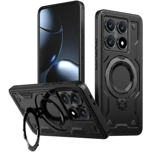 Phonesta MagLock Armor Back Cover Hülle Ring und MagSafe für Xiaomi 14T Pro - Schwarz