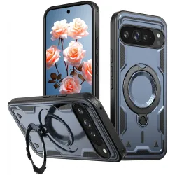 Phonesta MagLock Armor Back Cover Hülle Ring und MagSafe für Google Pixel 9 Pro XL - Dunkelblau