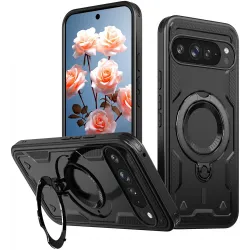 Phonesta MagLock Armor Back Cover Hülle Ring und MagSafe für Google Pixel 9 Pro XL - Schwarz