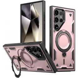 Phonesta MagLock Armor Back Cover Hülle Ring und MagSafe für Samsung Galaxy S24 Ultra - Roségold