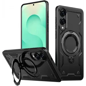 Phonesta MagLock Armor Back Cover Hülle Ring und MagSafe für Samsung Galaxy S25 Edge - Schwarz