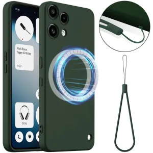 Phonesta Royale Liquid Silikon Back Cover Hülle mit MagSafe für Nothing Phone (3a) Lite - Dunkelgrün