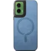 Phonesta Retro Vegan Leder MagSafe Back Cover Hülle für Motorola Moto G35 - Blau 2