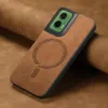 Phonesta Retro Vegan Leder MagSafe Back Cover Hülle für Motorola Moto G35 - Braun 4