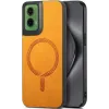 Phonesta Retro Vegan Leder MagSafe Back Cover Hülle für Motorola Moto G35 - Orange