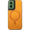 Phonesta Retro Vegan Leder MagSafe Back Cover Hülle für Motorola Moto G35 - Orange 2