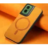 Phonesta Retro Vegan Leder MagSafe Back Cover Hülle für Motorola Moto G35 - Orange 4