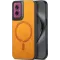 Phonesta Retro Vegan Leder MagSafe Back Cover Hülle für Motorola Moto G55 - Orange
