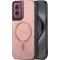 Phonesta Retro Vegan Leder MagSafe Back Cover Hülle für Motorola Moto G55 - Rosa