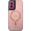 Phonesta Retro Vegan Leder MagSafe Back Cover Hülle für Motorola Moto G55 - Rosa 2