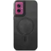 Phonesta Retro Vegan Leder MagSafe Back Cover Hülle für Motorola Moto G55 - Schwarz 2