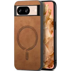 Phonesta Retro Vegan Leder MagSafe Back Cover Hülle für Google Pixel 9 / 9 Pro - Braun