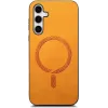 Phonesta Retro Vegan Leder MagSafe Back Cover Hülle für Samsung Galaxy S25 Plus/S24 Plus - Orange