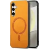 Phonesta Retro Vegan Leder MagSafe Back Cover Hülle für Samsung Galaxy S25 Plus/S24 Plus - Orange 2