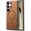 Phonesta Retro Vegan Leder MagSafe Back Cover Hülle für Samsung Galaxy S25 Ultra - Braun