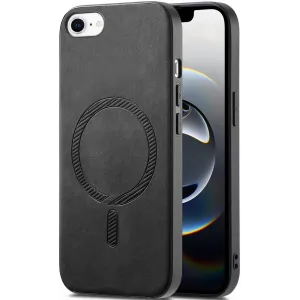 Phonesta Retro Vegan Leder MagSafe Back Cover Hülle für Apple iPhone 17e/16e - Schwarz