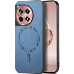 Phonesta Retro Vegan Leder MagSafe Back Cover Hülle für OnePlus 12R - Blau