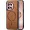 Phonesta Retro Vegan Leder MagSafe Back Cover Hülle für OnePlus 12R - Braun