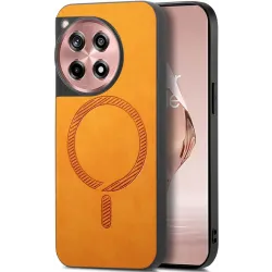 Phonesta Retro Vegan Leder MagSafe Back Cover Hülle für OnePlus 12R - Orange