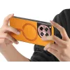 Phonesta Retro Vegan Leder MagSafe Back Cover Hülle für OnePlus 12R - Orange 3