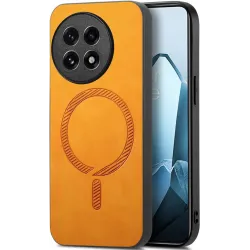 Phonesta Retro Vegan Leder MagSafe Back Cover Hülle für OnePlus 13 - Orange