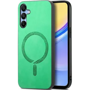 Phonesta Retro Vegan Leder MagSafe Back Cover Hülle für Samsung Galaxy A16 - Grün