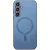 Phonesta Retro Vegan Leder MagSafe Back Cover Hülle für Samsung Galaxy S24 FE - Blau 2