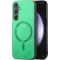 Phonesta Retro Vegan Leder MagSafe Back Cover Hülle für Samsung Galaxy S24 FE - Grün