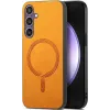 Phonesta Retro Vegan Leder MagSafe Back Cover Hülle für Samsung Galaxy S24 FE - Orange