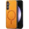 Phonesta Retro Vegan Leder MagSafe Back Cover Hülle für Samsung Galaxy S24 FE - Orange