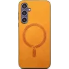 Phonesta Retro Vegan Leder MagSafe Back Cover Hülle für Samsung Galaxy S24 FE - Orange 2